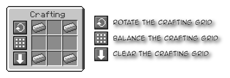 minecraft crafting table grid